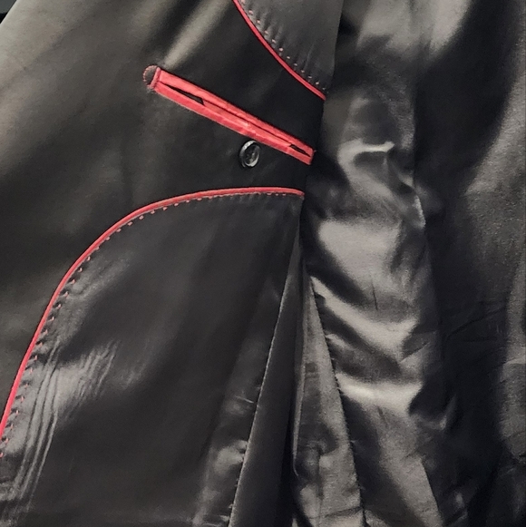 Black Jacket With Matching Red Bow Tie - Picture 8 of 14